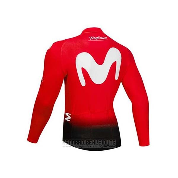 2020 Fahrradbekleidung Movistar Rot Wei Trikot Langarm und Tragerhose